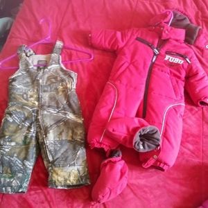 Schmidt and Fubu insulated overalls. Bundle.
